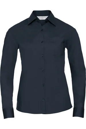 Russell Athletic Collection Ladies/Womens Long Sleeve Shirt (French Navy) - - Size 4XL