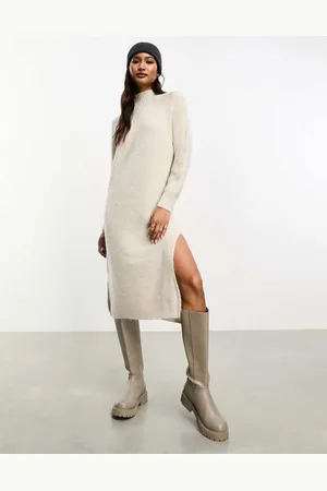 ONLY Womens high neck maxi jumper dress in -White - Size 2XL