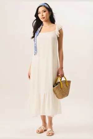 Gini London Womens Ruffle Short Sleeve Maxi Dress - viscose - Size 12 UK