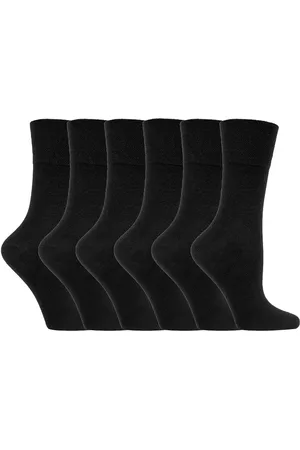 IOMI Womens Ladies 6 pack non elastic diabetic socks with hand linked toe seams - Cotton - Size UK 4-6.5