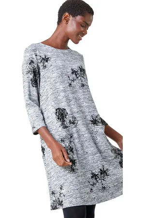 Roman Womens Floral Pocket Swing Stretch Dress - - Size 10 UK