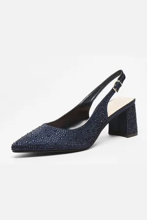 Quiz Womens Diamante Slingback Block Heel - Size UK 3