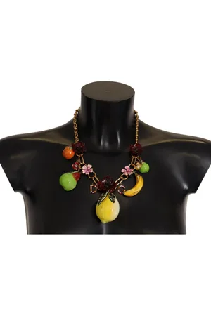 Dolce & Gabbana WoMens Brass Sicily Fruits Roses Statet Necklace - One Size