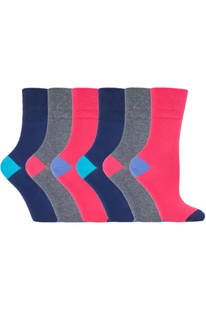 Gentle Grip Womens - 6 Pairs Ladies Non Elastic Socks - GG187 - Cotton - Size UK 4-8