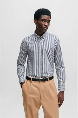 HUGO BOSS Mens C-Hal Shirt in Stripes - - Size 15.75 inch