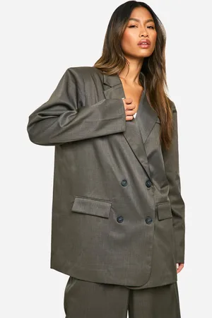 Boohoo Womens Marl Oversized Slouchy Longline Blazer - - Size 14 UK