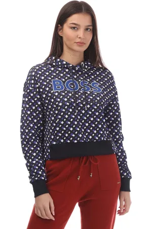 HUGO BOSS Womens Ecropi Hoody in Multi colour - viscose - Size 10 UK