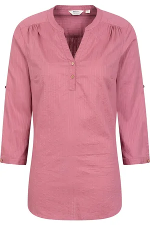 Mountain Warehouse Womens/Ladies Petra Relaxed Fit 3/4 Sleeve Shirt (Dark ) Cotton - Size 14 UK