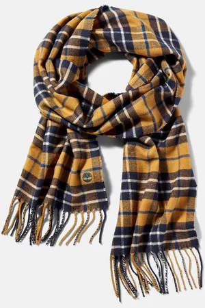Timberland Mens Accessories Cape Plaid Smart Casual Scarf in Wheat - - One Size
