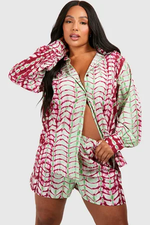 Boohoo Womens Plus Tie Dye Oversized Shirt - - Size 16 UK