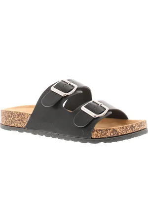 Platino Womens Flat Sandals Mules Enzo Slip On - Size UK 6