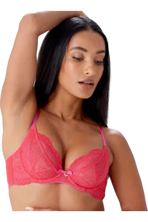 Gossard Womens Superboost Lace Non Padded Plunge Bra - Rose Polyamide - Size 34FF