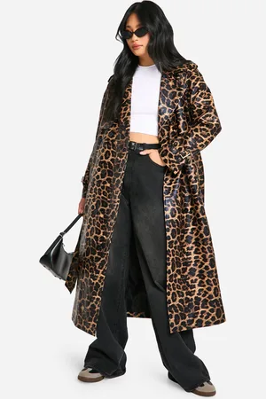 Boohoo Womens Petite Faux Leather Trench Coat - Size 10 UK