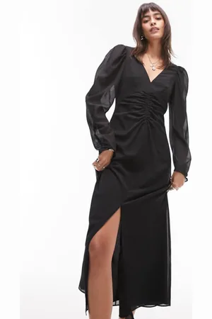 Topshop Womens ruched front midi dress in - Size 8 UK