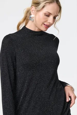 Izabel London Womens Sparkle Knit Long Sleeve High Neck Top - Size 14 UK