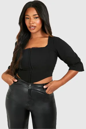 Boohoo Womens Plus Lace Insert Hook And Eye Corset Top - Nylon - Size 26 UK
