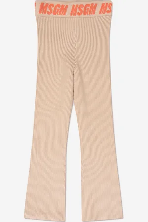 Msgm Girls Rib Knitted Flared Pants in - Size 14Y