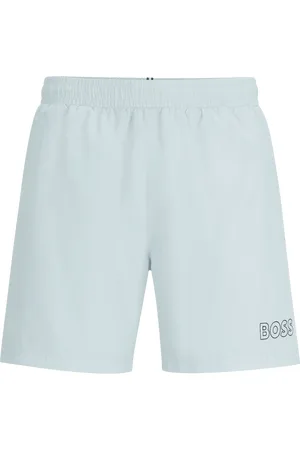 HUGO BOSS Mens Logo Print Fully Lined Swim Shorts in - Size Small