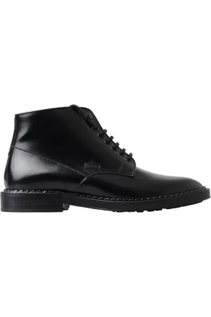 Dolce & Gabbana Mens Leather Short Boots Lace Up Shoes - Size EU 39
