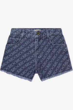 Michael Kors Girls Logo Denim Shorts in - Size 14Y