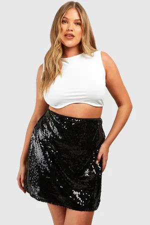 Boohoo Womens Plus Sheer Sequin Mini Skirt - - Size 20 UK