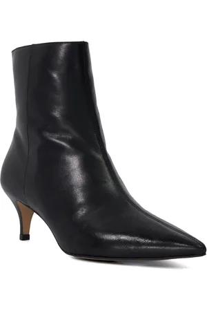Dune Womens Ladies Offer - Pointed Toe Kitten Heel Boots - material_leather1 - Size UK 8