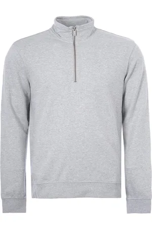 Farah Mens Aintree 1/4 Zip Sweatshirt in Marl Cotton - Size Large