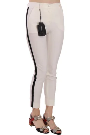 Dolce & Gabbana WoMens Side Stripe Cropped Skinny Pants Wool - Size EU 36 (Womens)