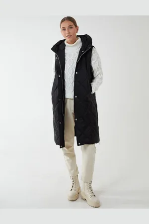 Blue Vanilla Womens Diamond Quilted Longline Vest Gilet - - Size Small