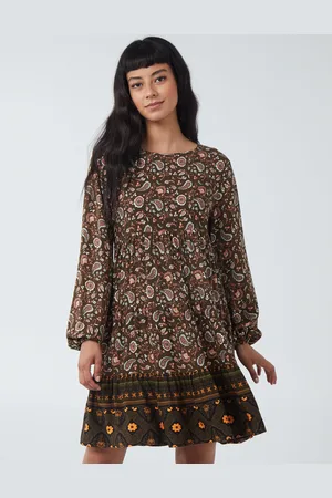 Blue Vanilla Womens MARISA - Paisley Long Sleeve Smock Dress - - Size Small