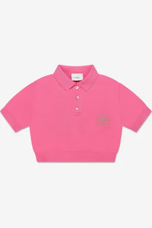 Fendi Girls Cropped Logo Polo Shirt in - Size 7Y