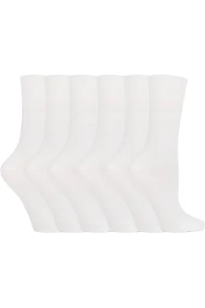 IOMI Womens Ladies 6 pack non elastic diabetic socks with hand linked toe seams - Cotton - Size UK 4-6.5