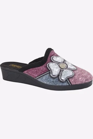 Sleepers Kimberly Flower Slippers Womens - - Size UK 5