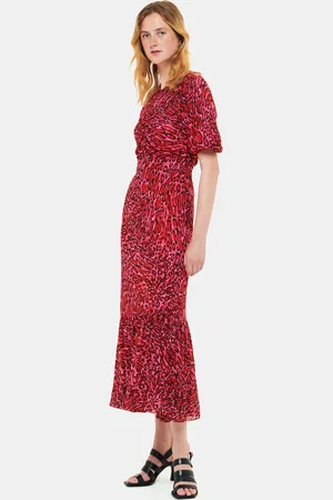 Whistles Womens Waving Leopard Midi Dress - - Size 8 UK