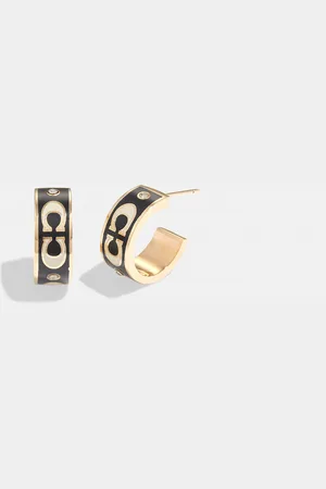 Coach Womens Kissing C Small Enamel Huggie Earrings - - One Size