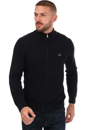 GANT Mens Cotton Pique Zip Cardigan in - Size Small