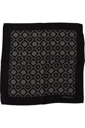 Dolce & Gabbana Mens Geometric Patterned Silk Handkerchief Scarf - - One Size