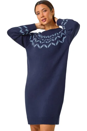 Roman Womens Chevron Print Jumper Dress - - Size 18 UK