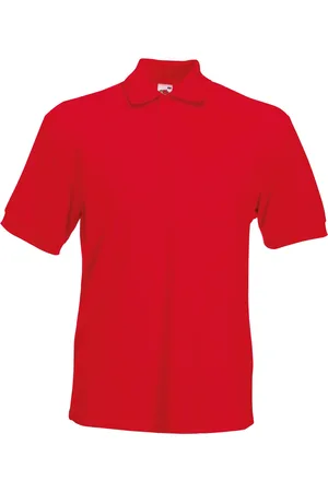 Fruit Of The Loom Mens 65/35 Heavyweight Pique Short Sleeve Polo Shirt - - Size Large