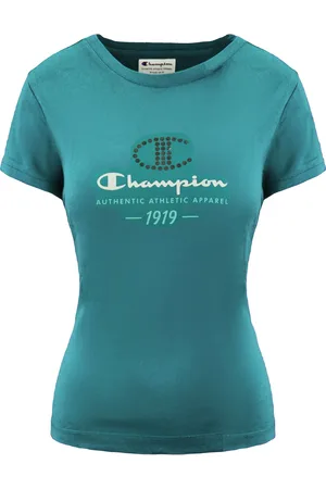 Champion Graphic Womens Aqua T-Shirt - - Size Large