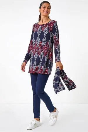 Roman Womens Printed Longline Tunic - - Size 20 UK