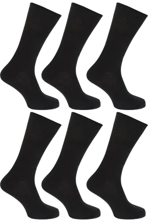 Floso Womens/Ladies Plain 100% Cotton Socks (Pack Of 6) - Size UK 4-7
