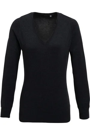 Premier Womens/Ladies Knitted Cotton Acrylic V Neck Sweatshirt - Size 14 UK
