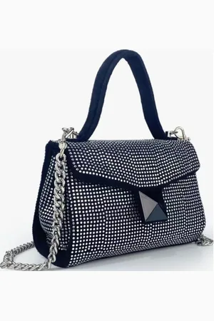 SVNX Womens Suede Rhinestone Grab Bag - One Size