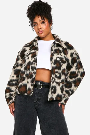Boohoo Womens Plus Collared Wool Jacket - Size 16 UK