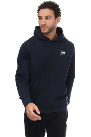 DKNY Mens Printed Logo Blackwater Hoodie in Cotton - Size Large