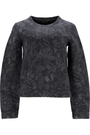 VALENTINO Pre-owned Womens Butterfly Print Sweatshirt in Grey Cotton - - Size X-Small