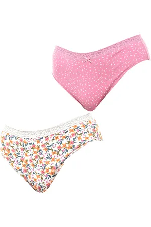 Janira Womens Pack of 2 Brislip Coquettes Cotton Panties JPB3 Women - - Size Large