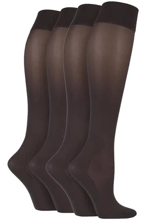 IOMI Womens 2 Pairs Ladies 40 Denier Compression Knee High Energising Socks - Nylon - Size UK 4-6.5