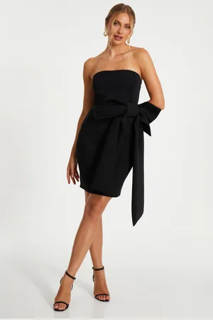Quiz Womens Bow Strapless Bodycon Dress - Size 10 UK